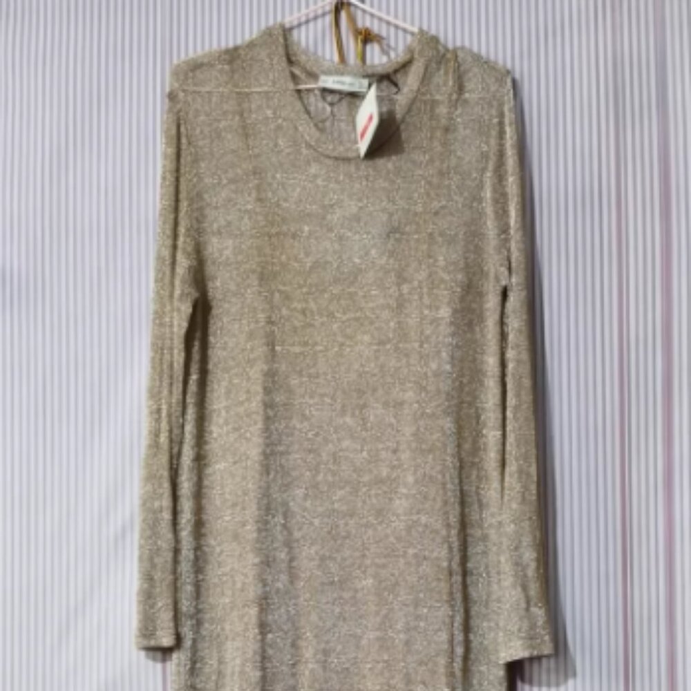 ZARA Gold Thread Knit Dress